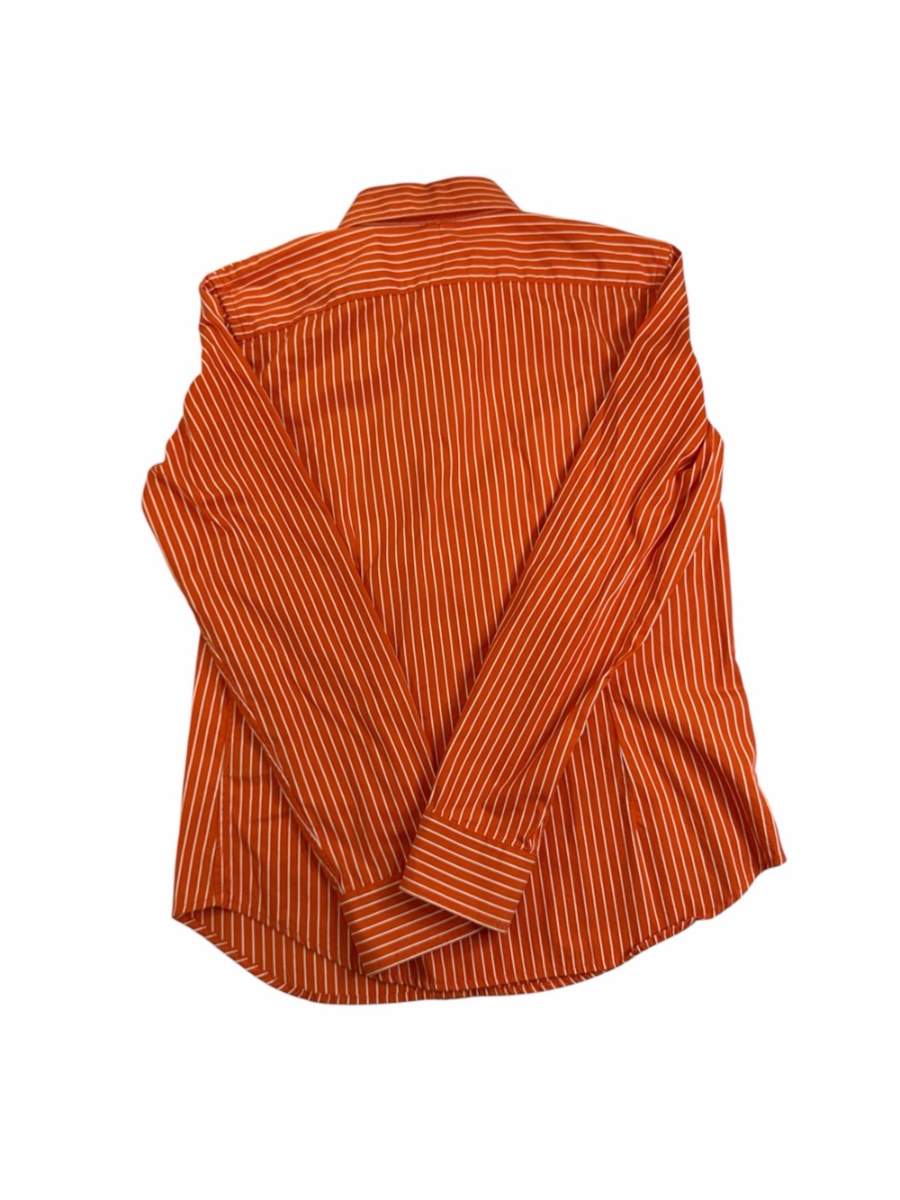 Lauren Ralph Lauren Cotton Orange and White Striped Button-Down Shirt - Picture 4 of 5